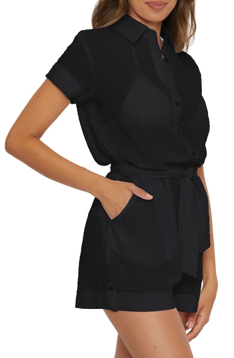 Becca Cabana Semisheer Cover-Up Romper, Alternate, color, 