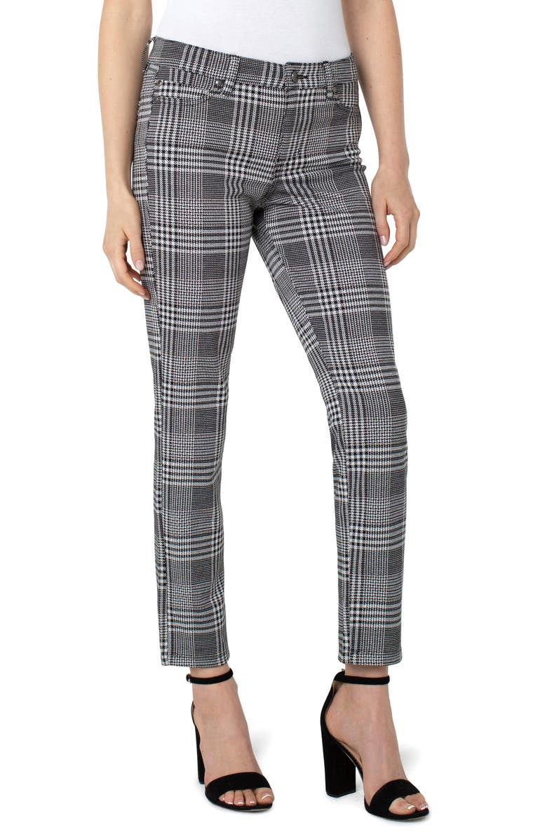 Liverpool Los Angeles Glen Plaid Slim Fit Ponte Pants, Main, color, 