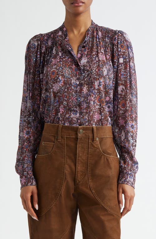 Isabel Marant Étoile Lightweight Long Sleeve Printed Top In Multi