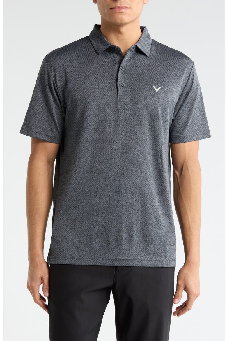 Ventilated Heathered Golf Polo, Main, color, BLACK HEATHER