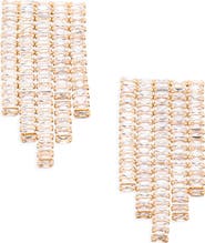 Cara Fringe Baguette Crystal Drop Earrings