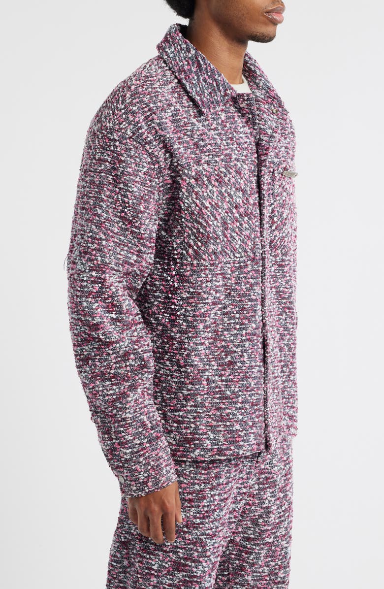 DIET STARTS MONDAY Tweed Snap-Up Jacket, Alternate, color, Pink Multi