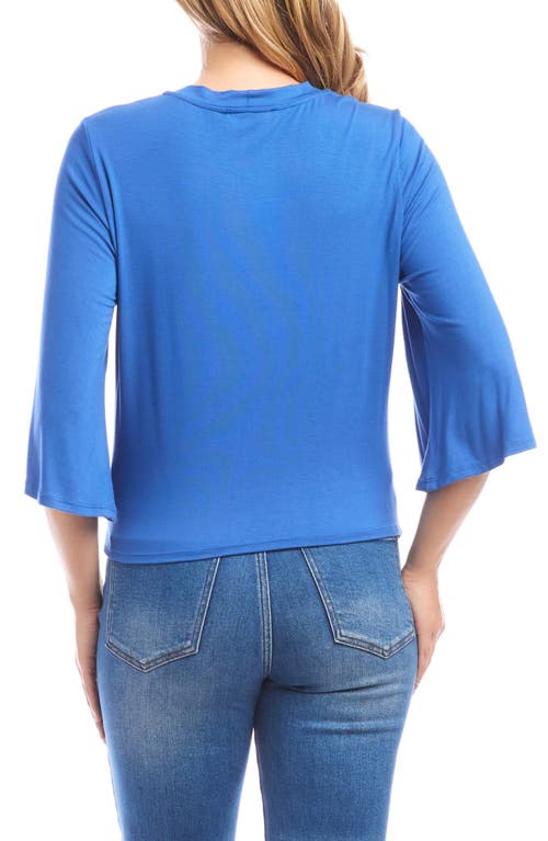 Karen Kane Drape Front Jersey Top In Blue