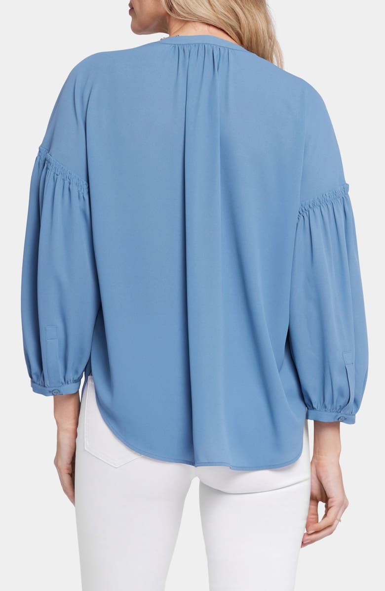 NYDJ Paulina Solid Peasant Top, Alternate, color, Blue Stone