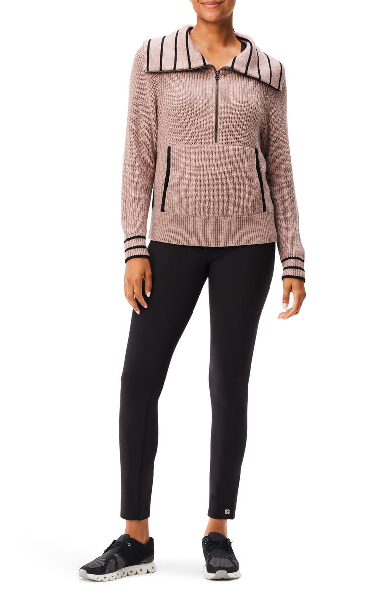 NZ ACTIVE by NIC+ZOE Stripe Detail Half Zip Sweater, Alternate, color, 