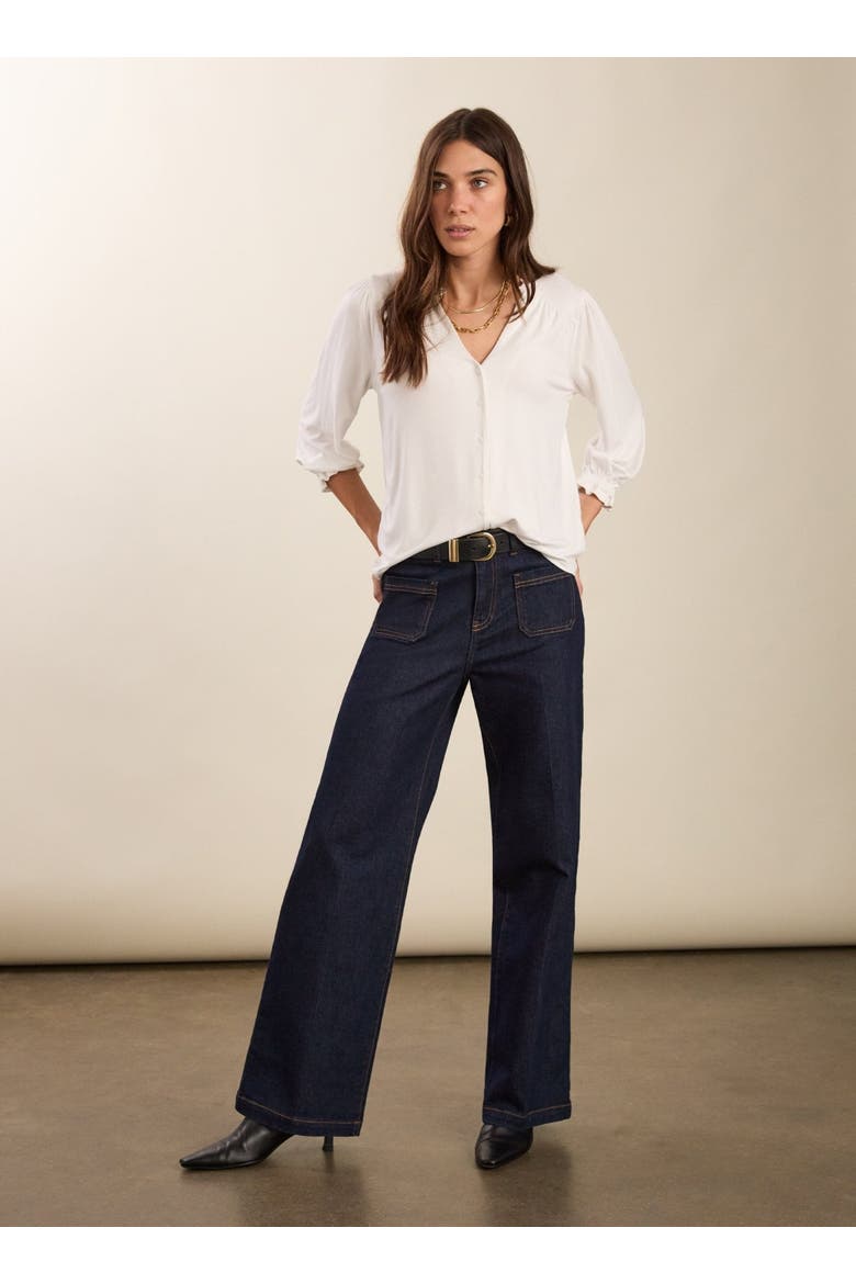 Annie Ruffle Collar Blouse, Alternate, color, Pure White