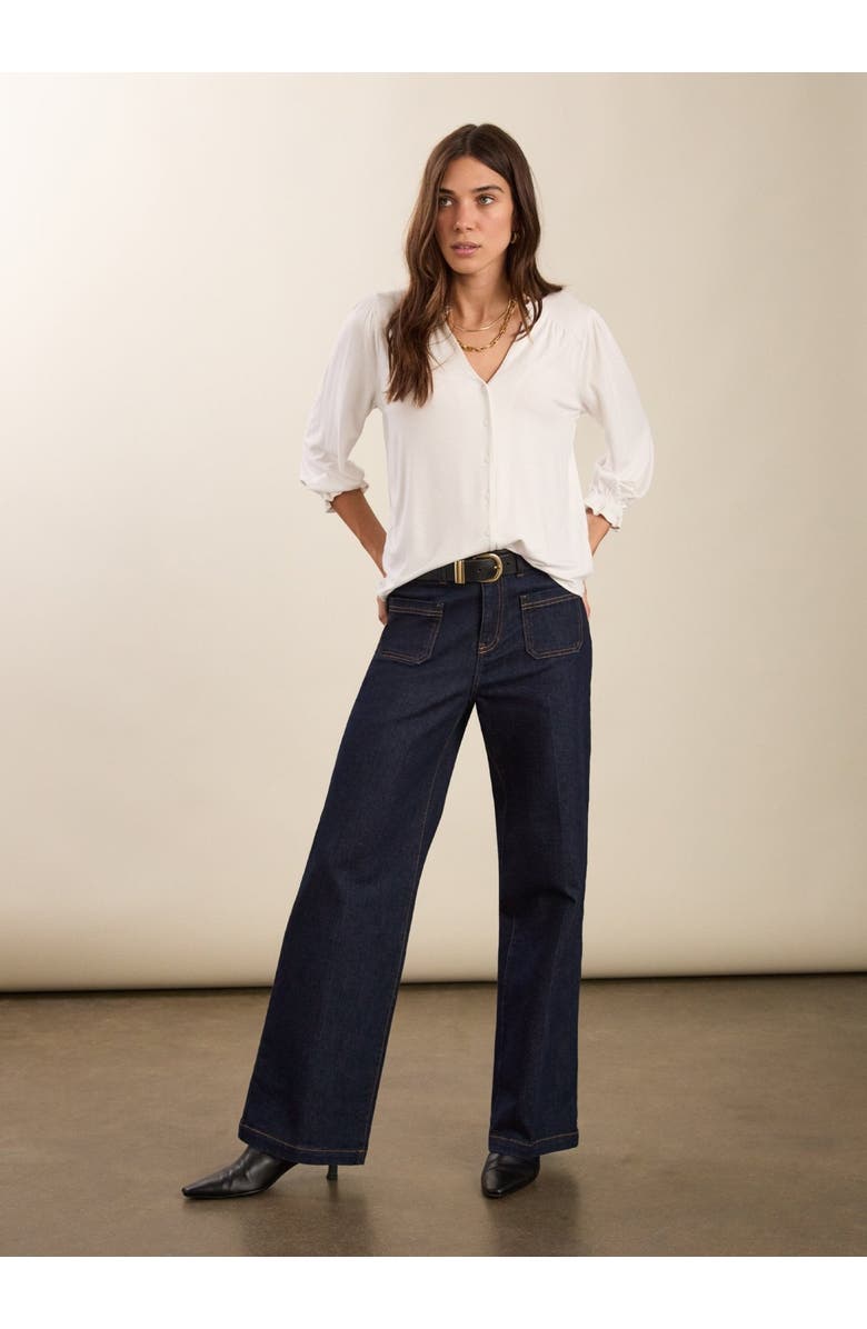 Baukjen Annie Ruffle Collar Blouse, Alternate, color, Pure White