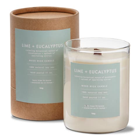 Lime Eucalyptus Scented Candle Jar Soy Wax Ivory Everyday Use