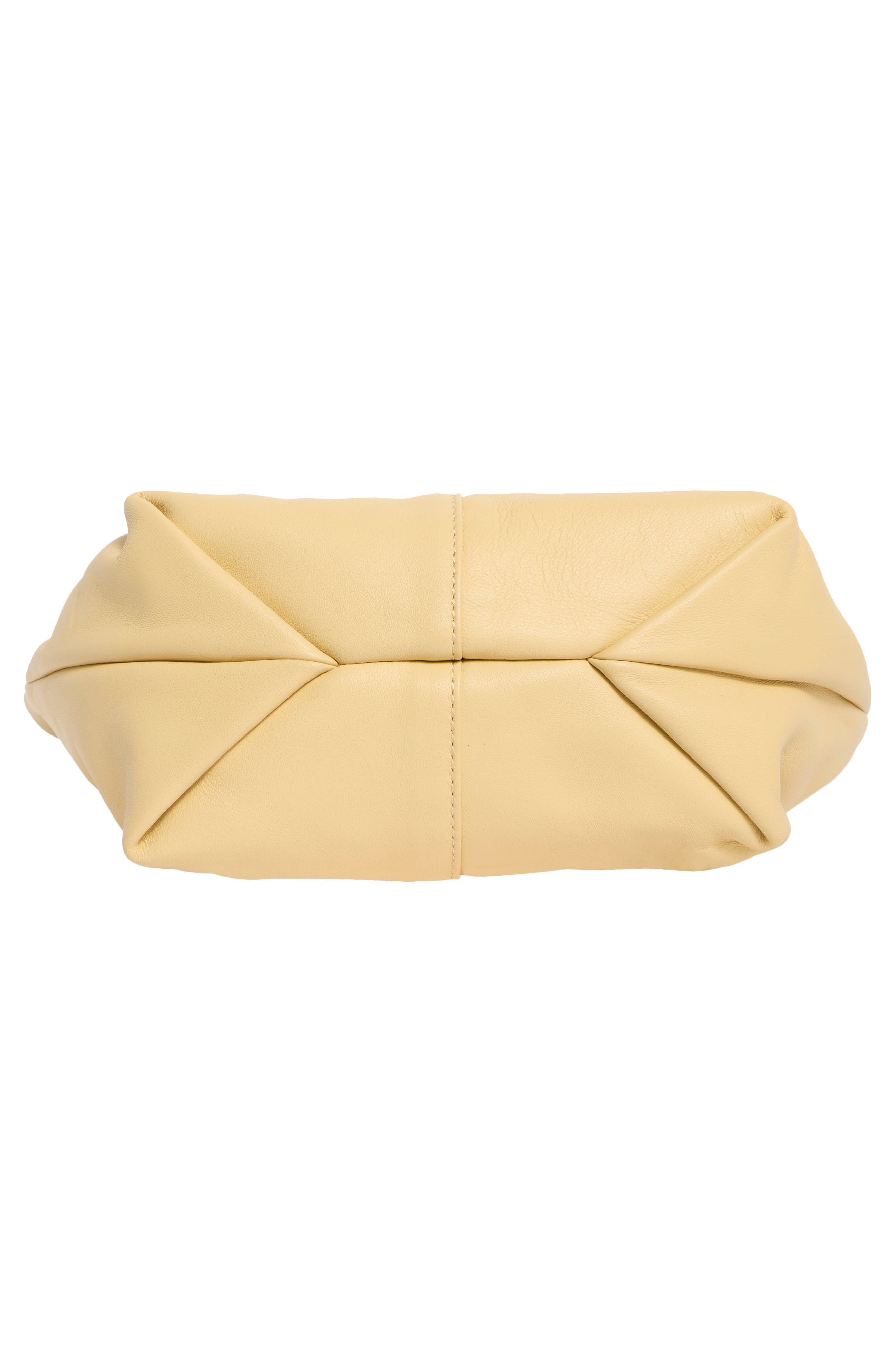 Small Cozy Leather Handbag, Alternate, color, BABY YELLOW