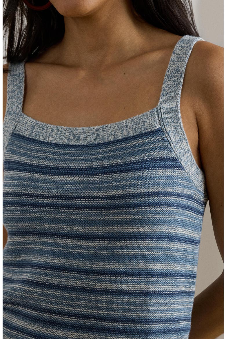 Stripe Linen & Cotton Sweater Tank, Alternate, color, INDIGO/ MULTI