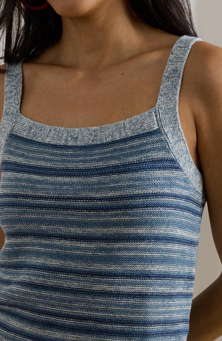 Lauren Ralph Lauren Stripe Linen & Cotton Sweater Tank, Alternate, color, Indigo/ Multi