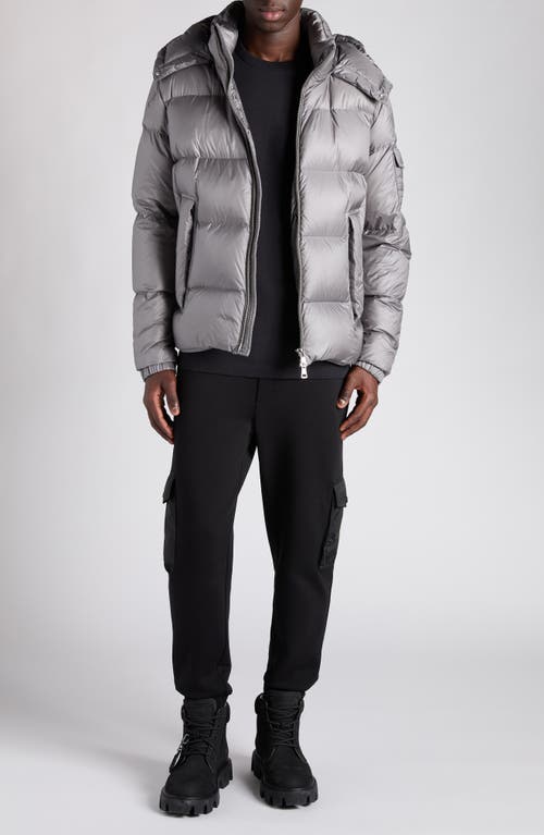 Moncler Couyere Short Down Jacket With Hood In Gray