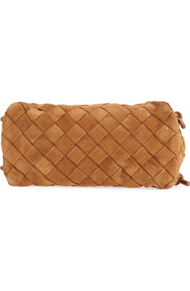 Bottega Veneta Concert Intrecciato Suede Crossbody Pouch, Alternate, color, 2588 Amber-Gold