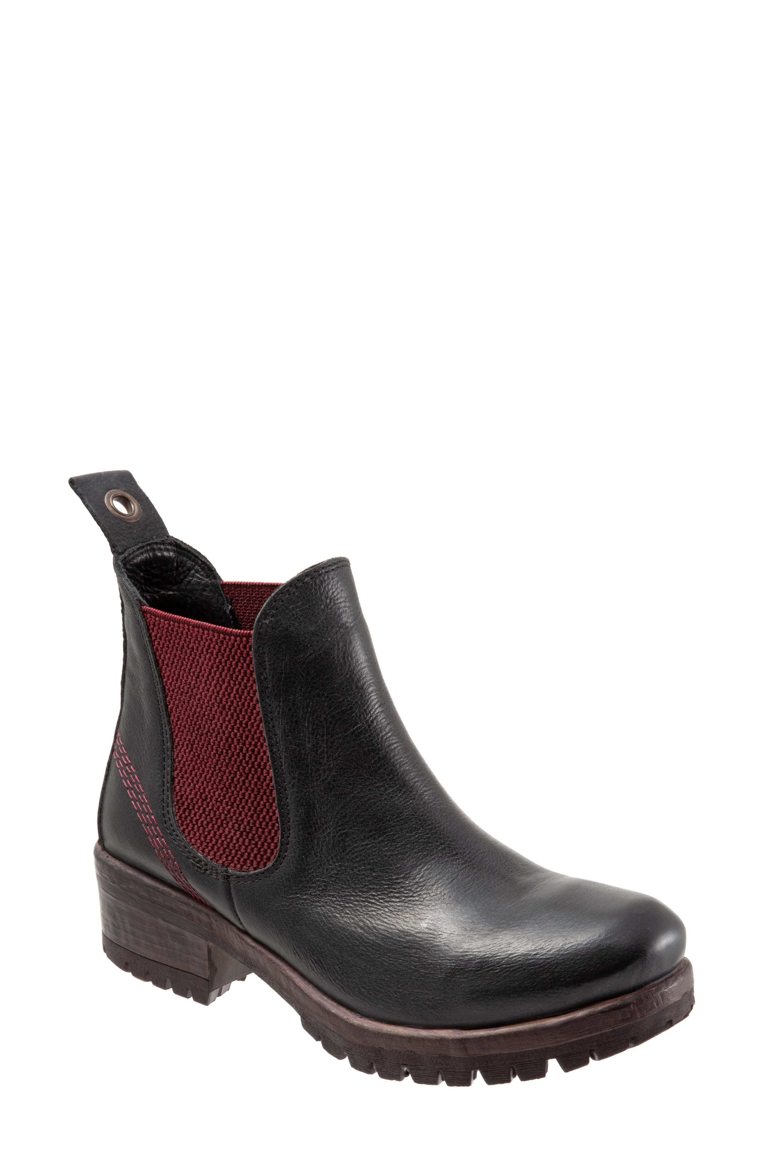 Bueno Florida Chelsea Boot, Main, color, Black/ Red Knit