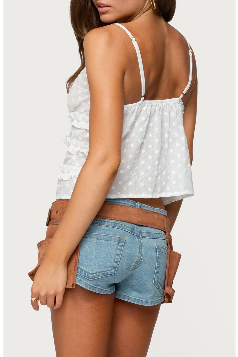 Chrissa Embroidered Ruffled Cotton Camisole, Alternate, color, WHITE