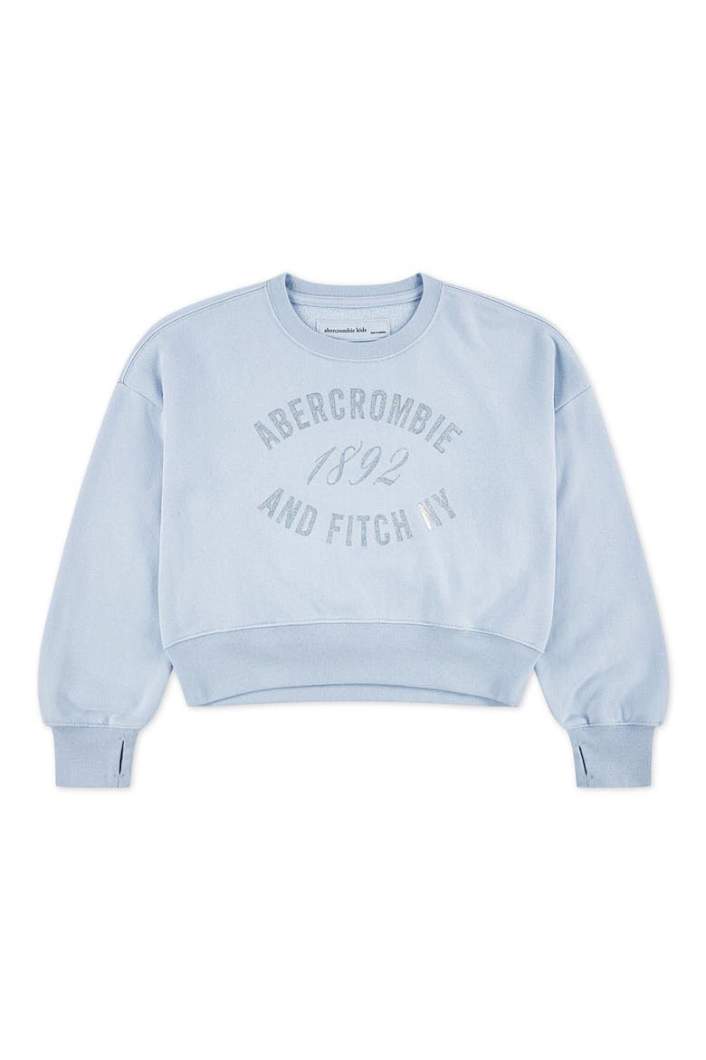 Kids' Rose Bouquet Crewneck Sweatshirt, Main, color, BA7SKYWAY