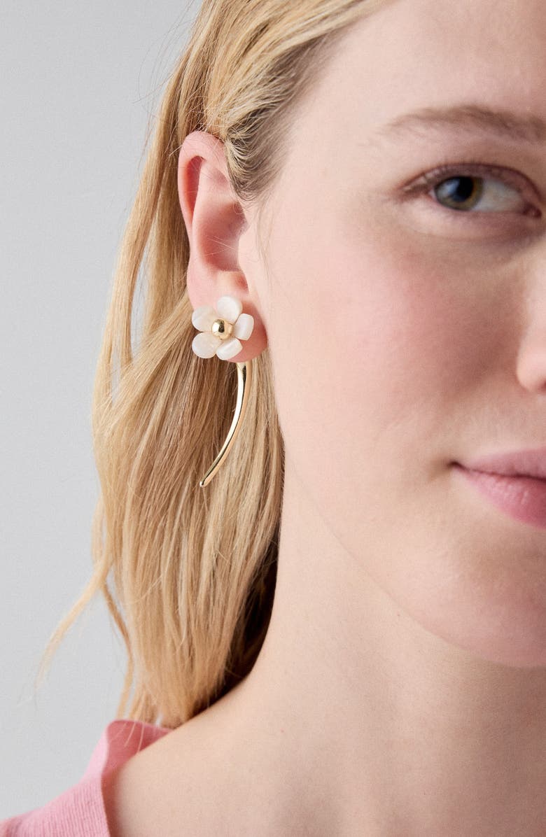 Kate Spade New York summer daze flower statement jacket earrings, Alternate, color, 