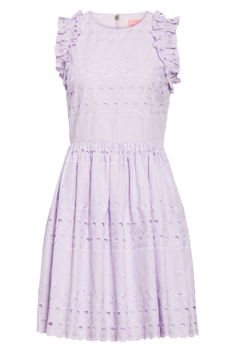eyelet fit & flare dress, Alternate, color, FROZEN LILAC