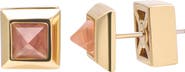eddieBorgo Asymmetric Pyramid 12k Gold Plated Stud Earrings