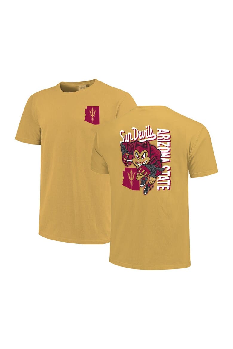 Men's Gold Arizona State Sun Devils Sketched Mascot Comfort Colors T-Shirt, Main, color, Gold