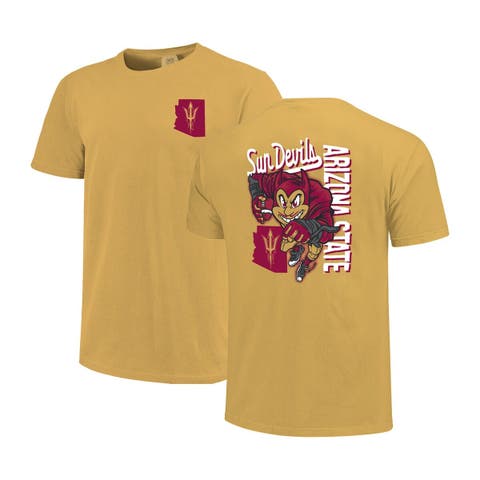 Men's Gold Arizona State Sun Devils Sketched Mascot Comfort Colors T-Shirt
