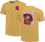 IMAGE ONE Men's Gold Arizona State Sun Devils Sketched Mascot Comfort Colors T-Shirt