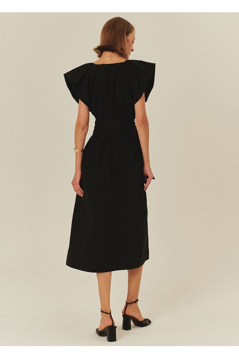 Sabrina Midi Dress, Alternate, color, BLACK