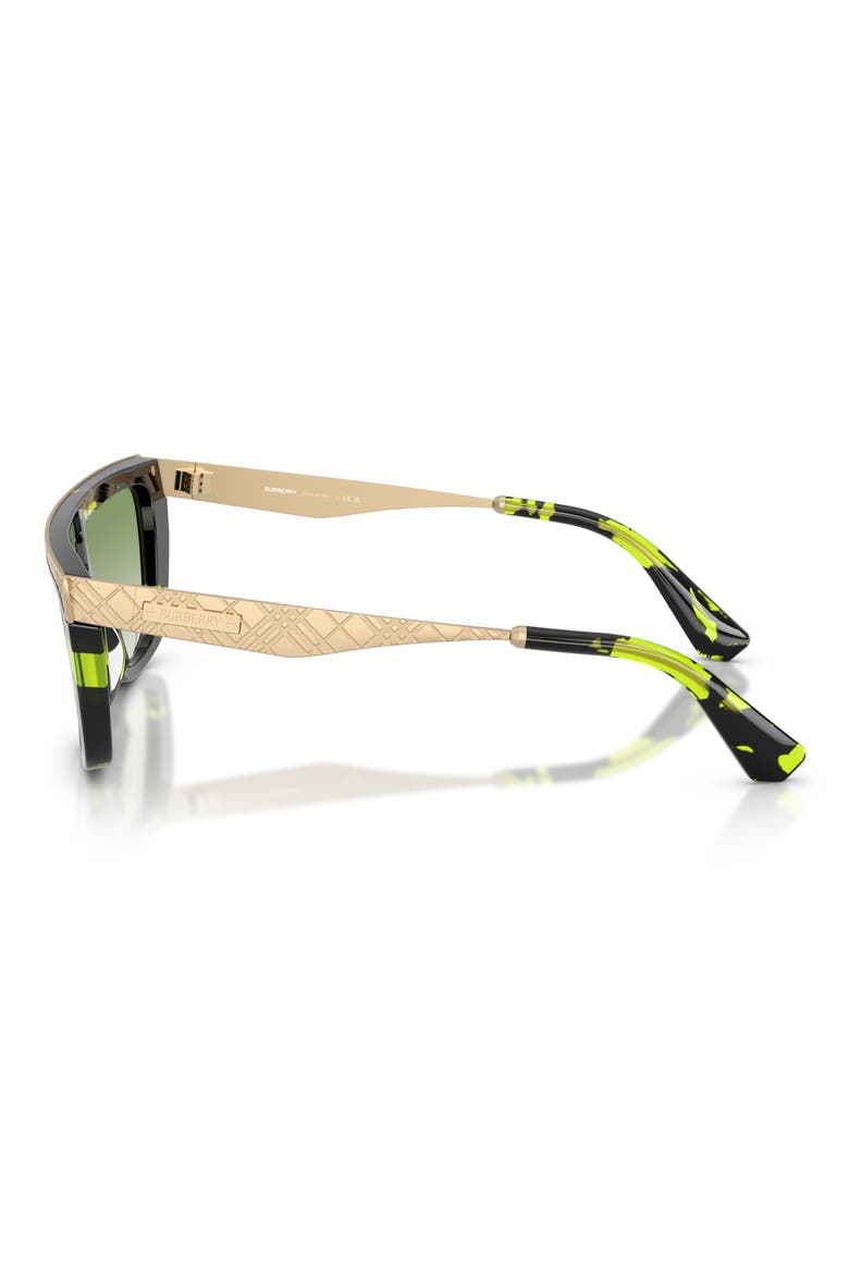 129mm Square Sunglasses, Alternate, color, GREEN HAVANA / CLEAR GREEN