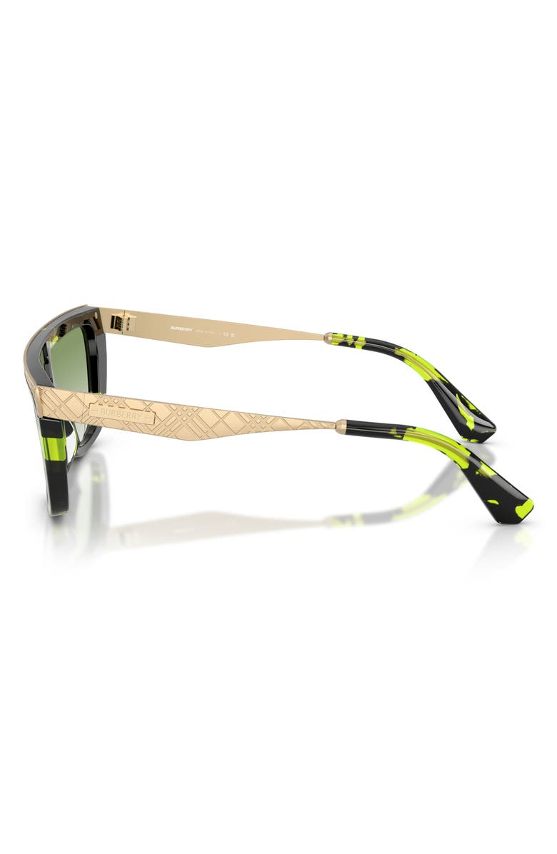 Burberry 129mm Square Sunglasses, Alternate, color, Green Havana / Clear Green