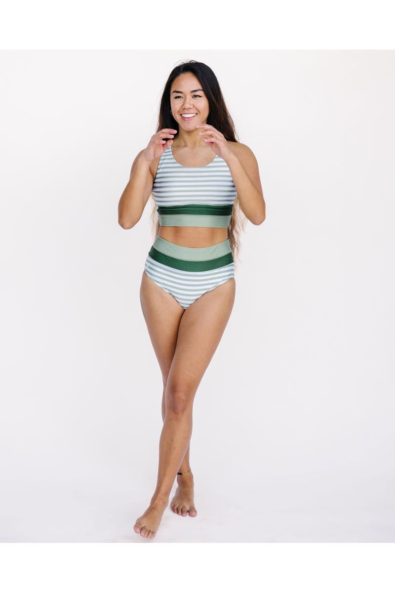 Cut Back Crop Swim Top, Main, color, Mariner