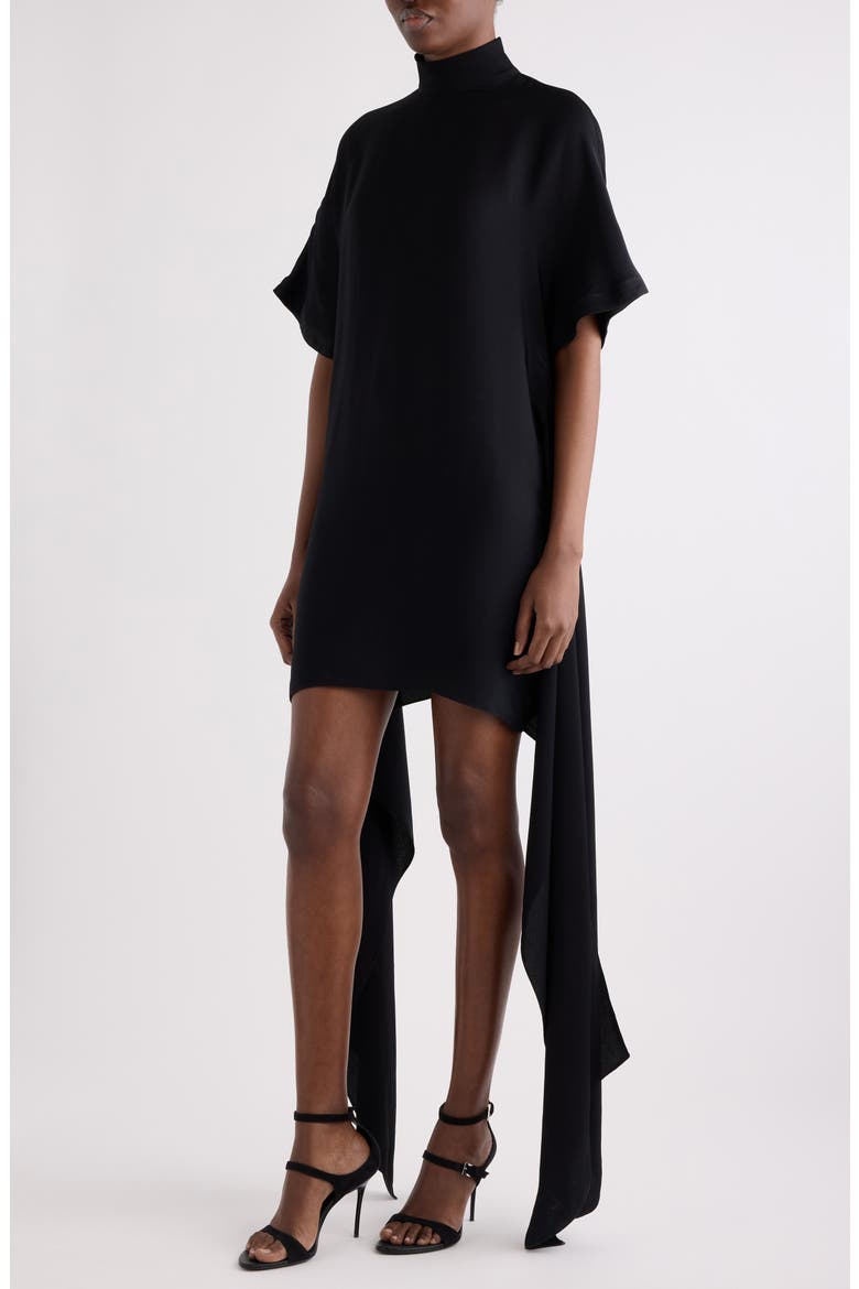 Trailing Cady Dress, Alternate, color, NOIR ALAIA