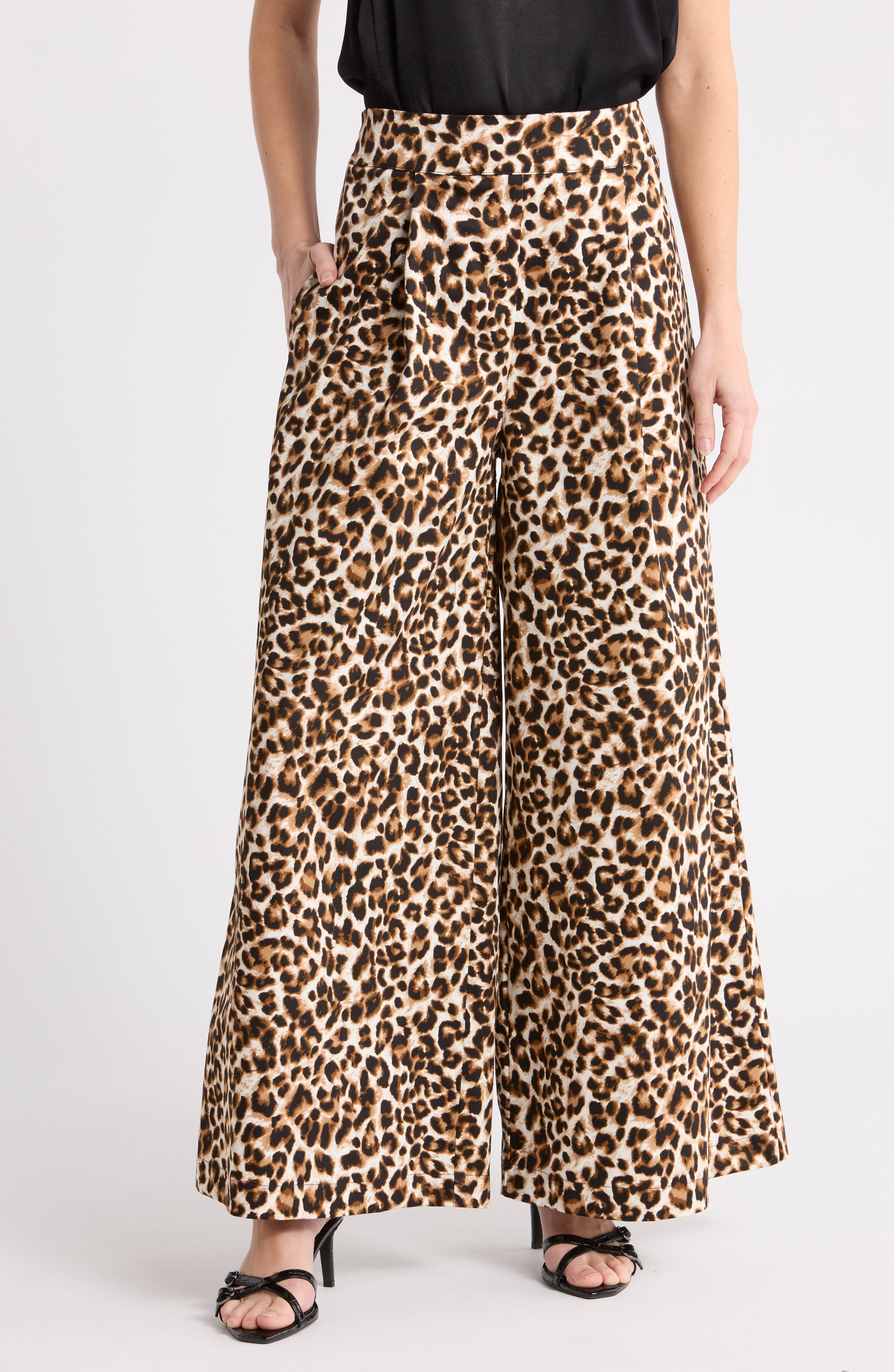 Leopard Print Wide Leg Pants