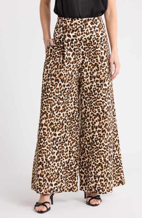 Leopard Print Wide Leg Pants