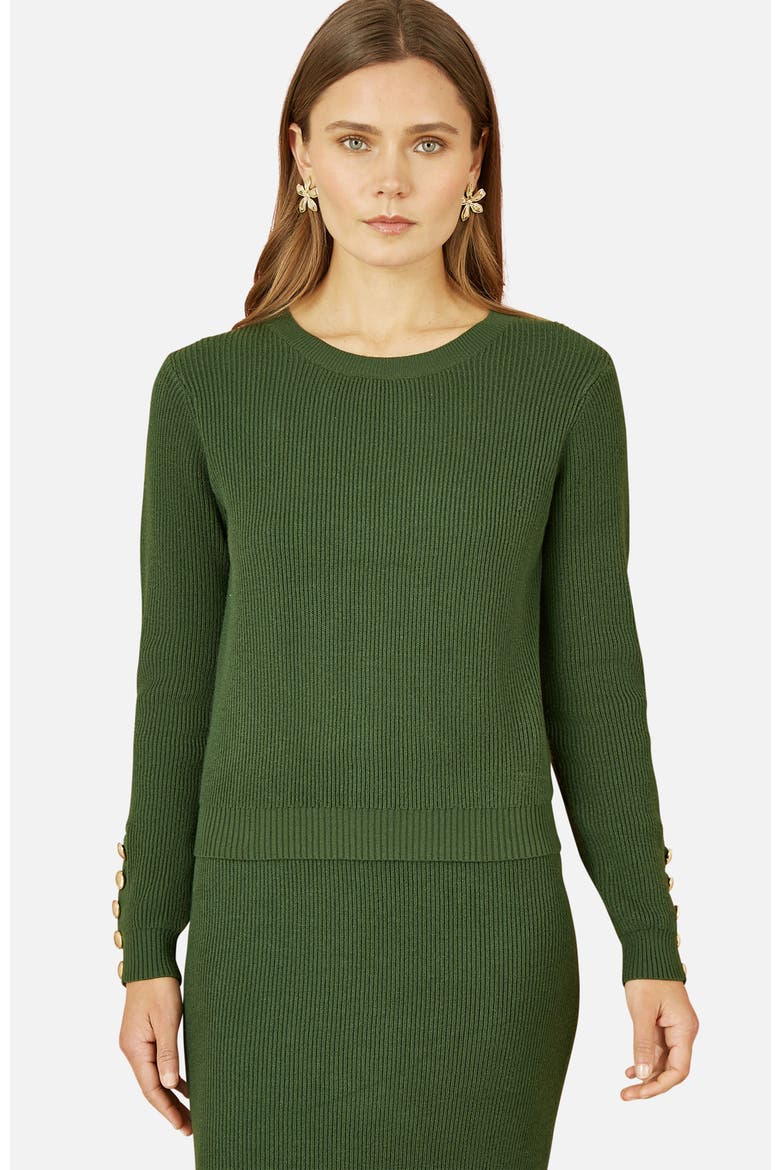 Sleeve Button Detail Jumper, Main, color, Green