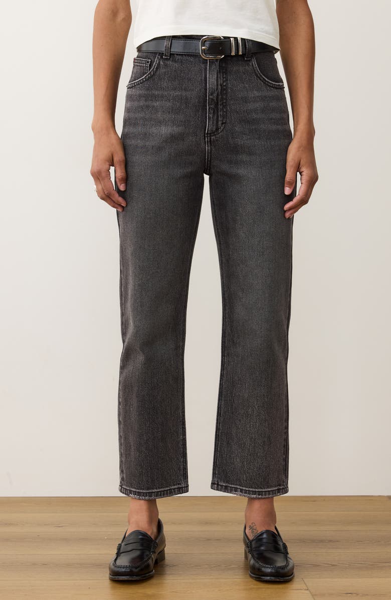 Marine Layer Charlie Ankle Jeans, Alternate, color, Washed Black