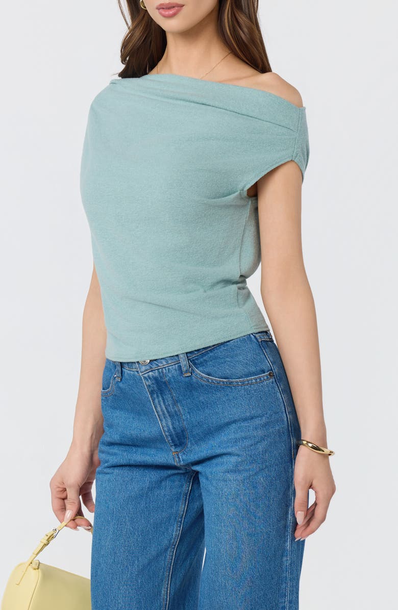 ASTR the Label Off the Shoulder Knit Top, Alternate, color, Seafoam