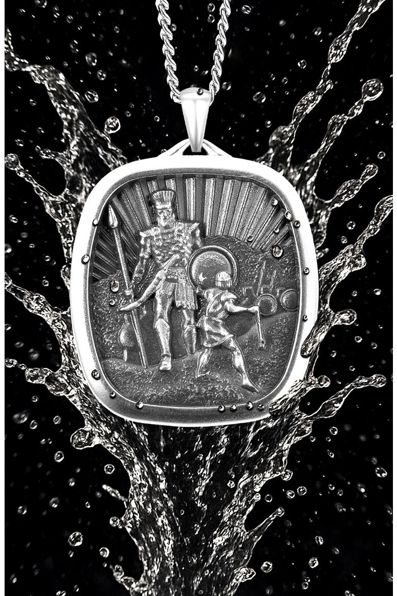 David & Goliath Sterling Silver Pendant Necklace, Alternate, color, SLIVER