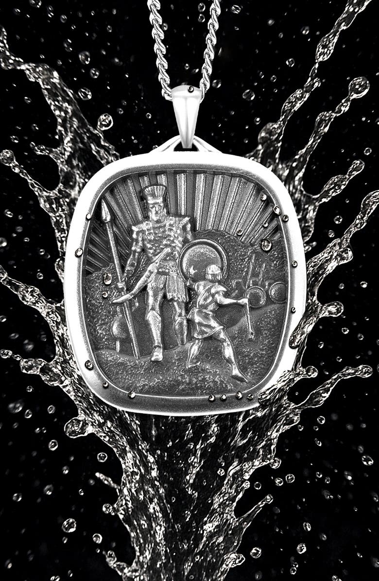 Vincero David & Goliath Sterling Silver Pendant Necklace, Alternate, color, Sliver