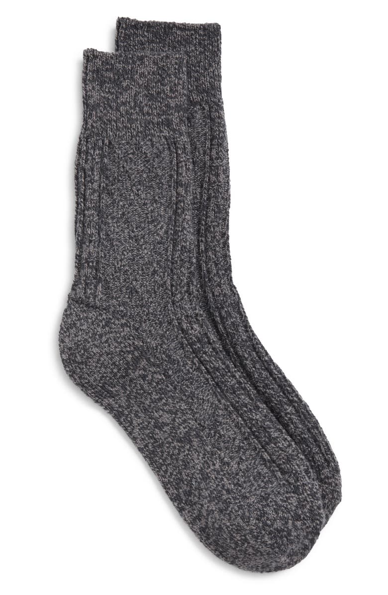 Nordstrom Cable Crew Socks, Alternate, color, Charcoal Heather