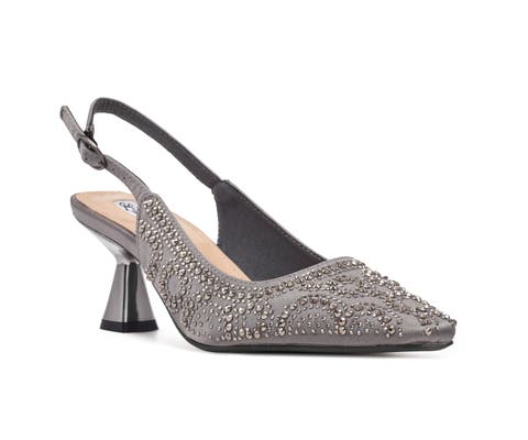 Geometric Rhinestone Design Slingback Pump