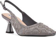 LADY COUTURE Geometric Rhinestone Design Slingback Pump