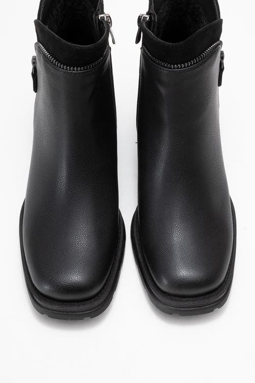 Prologue Shoes Parly Zip-block Heel Boot In Black