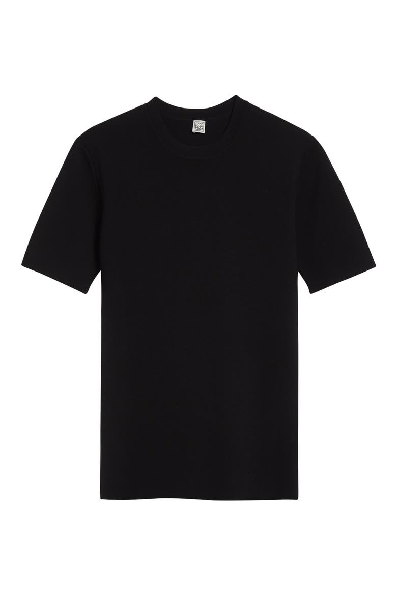 Compact Knit T-Shirt, Alternate, color, BLACK