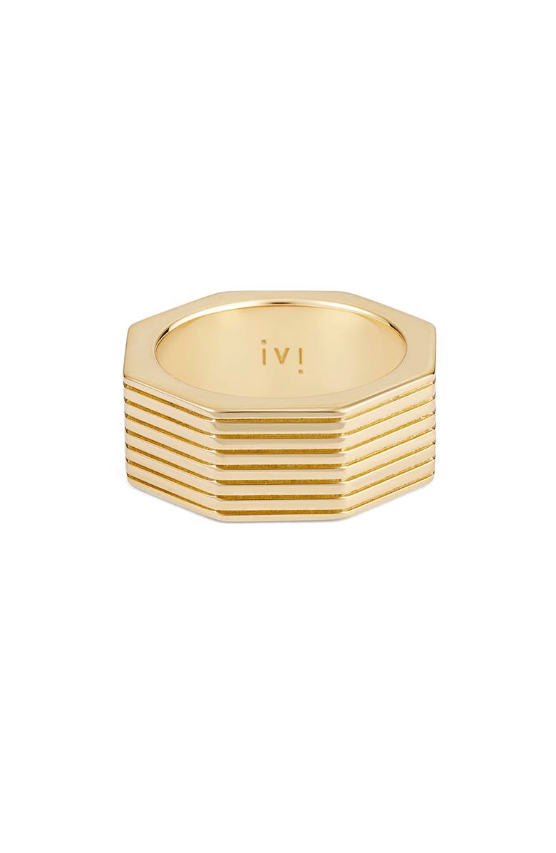 IVI Los Angeles Wide Octagon Band Ring, Main, color, Yellow Gold