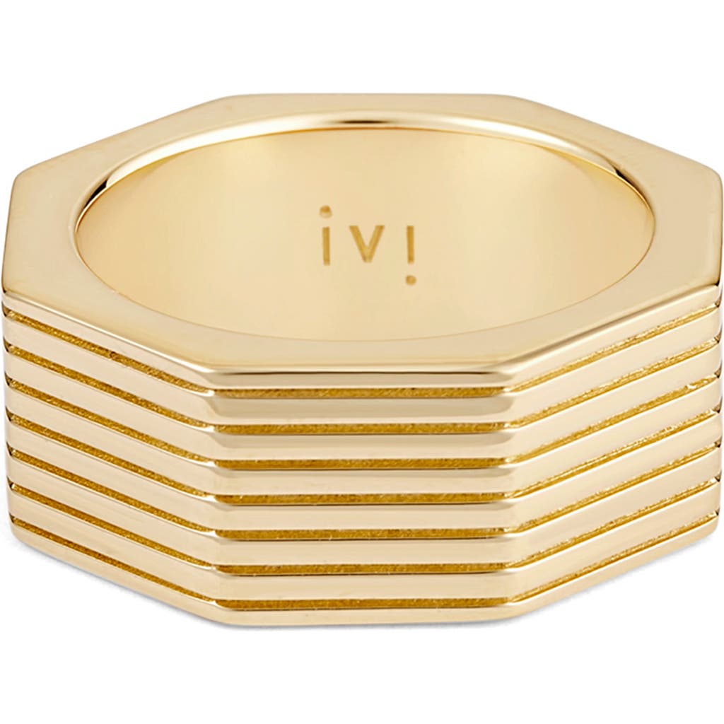 Ivi Los Angeles Wide Octagon Band Ring