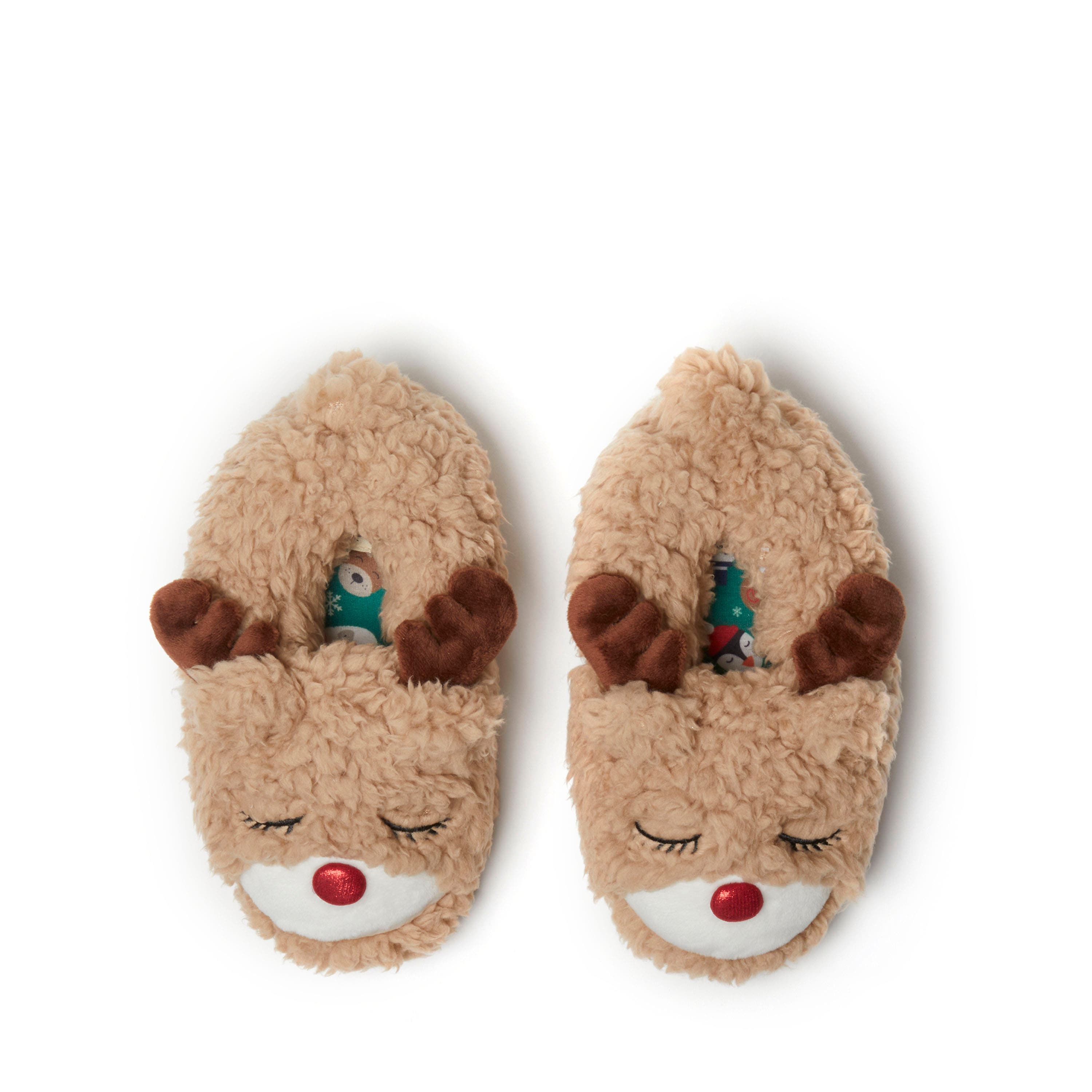 Kids' Emery Critter Closed Back Animal Slipper, Alternate, color, Light Brown