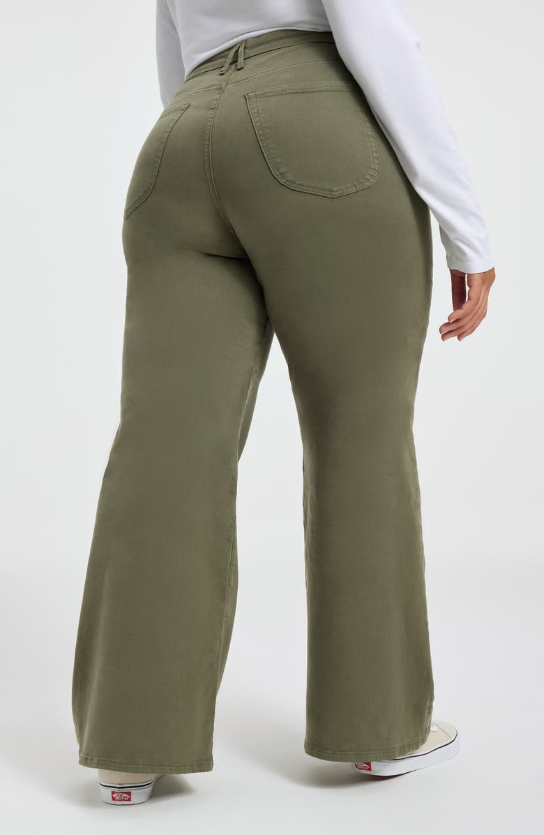 Good American Good Waist Palazzo Jeans, Alternate, color, Fern002