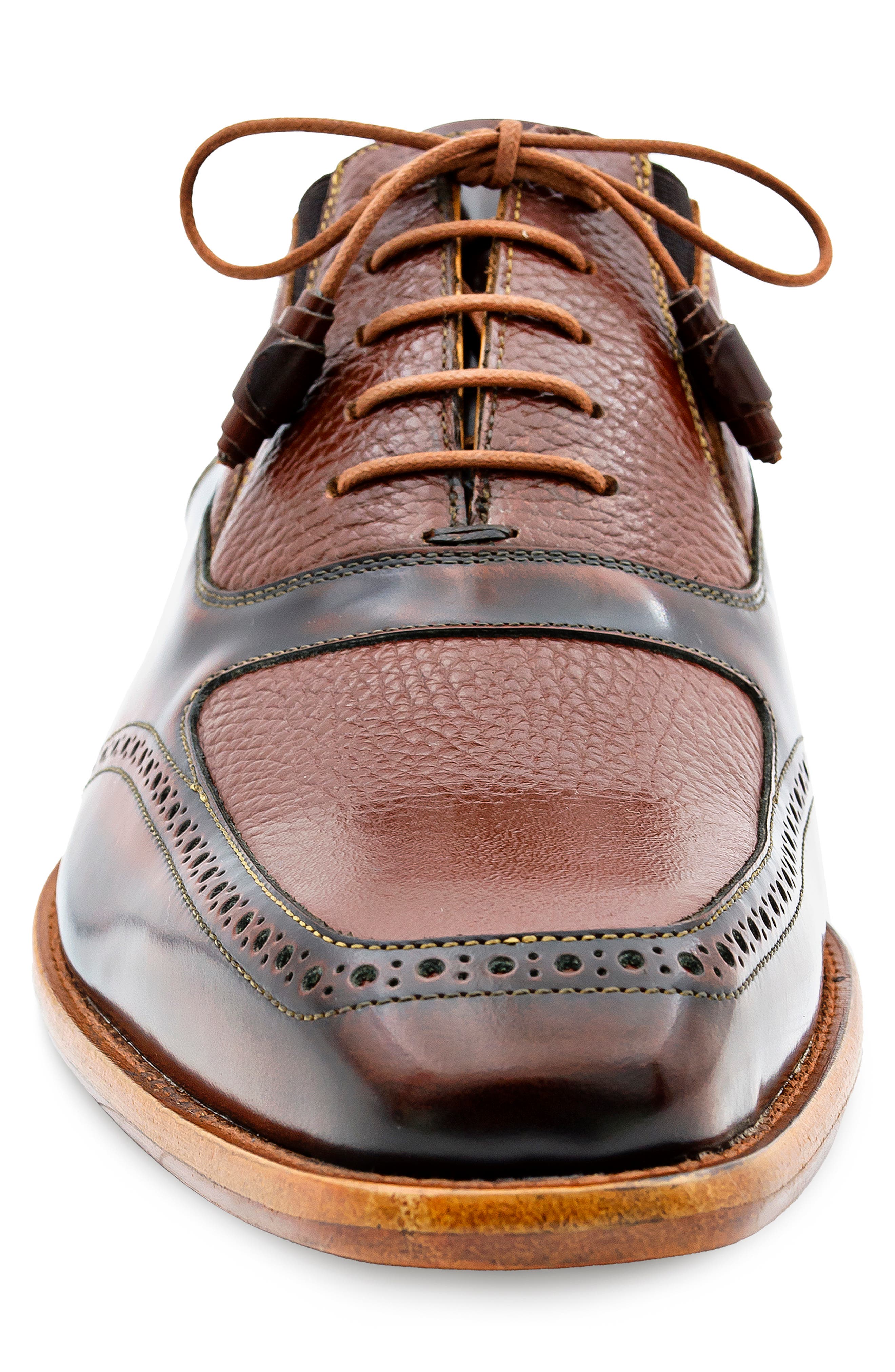 Mezlan Brogue Apron Toe Oxford, Alternate, color, Camel