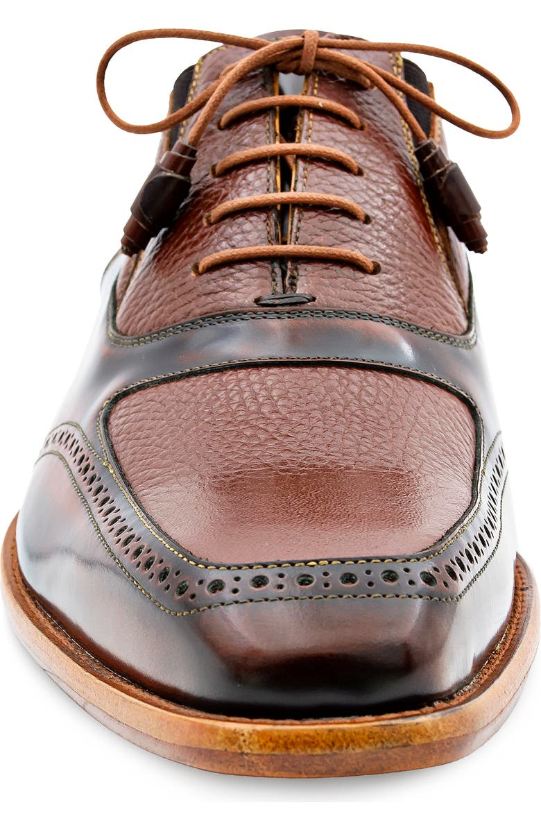 Mezlan Brogue Apron Toe Oxford, Alternate, color, Camel
