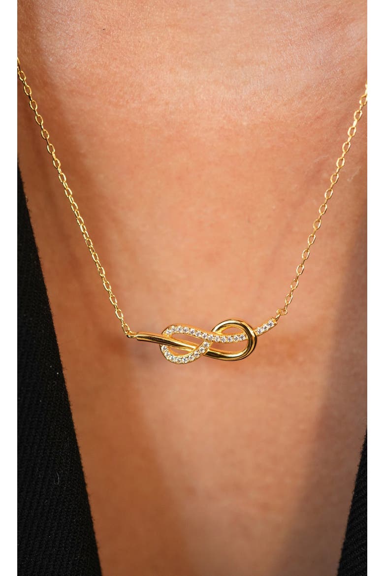 Love Knot Pavé Pendant Necklace, Alternate, color, GOLD